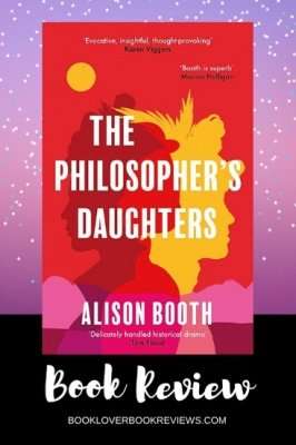 The Philosopher's Daughters by Alison Booth, Book Cover on purple starry sky background - Book Review Banner