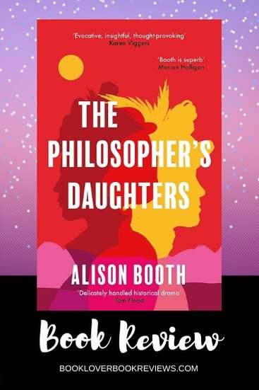 The Philosopher's Daughters by Alison Booth, Book Cover on purple starry sky background - Book Review Banner